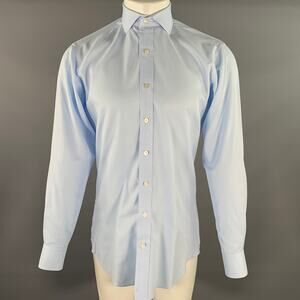 HAMILTON Size S Blue Light Blue Cotton Spread Collar Long Sleeve Shirt